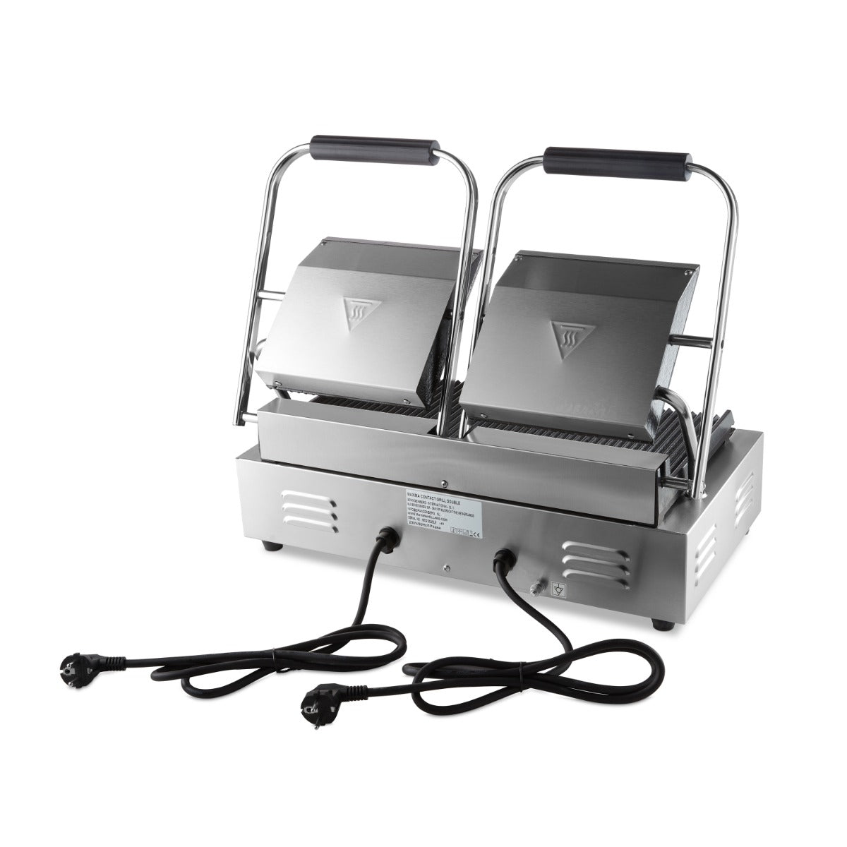 Kontaktgrill - Räfflad - Dubbel grillplatta - 2 x 22cm