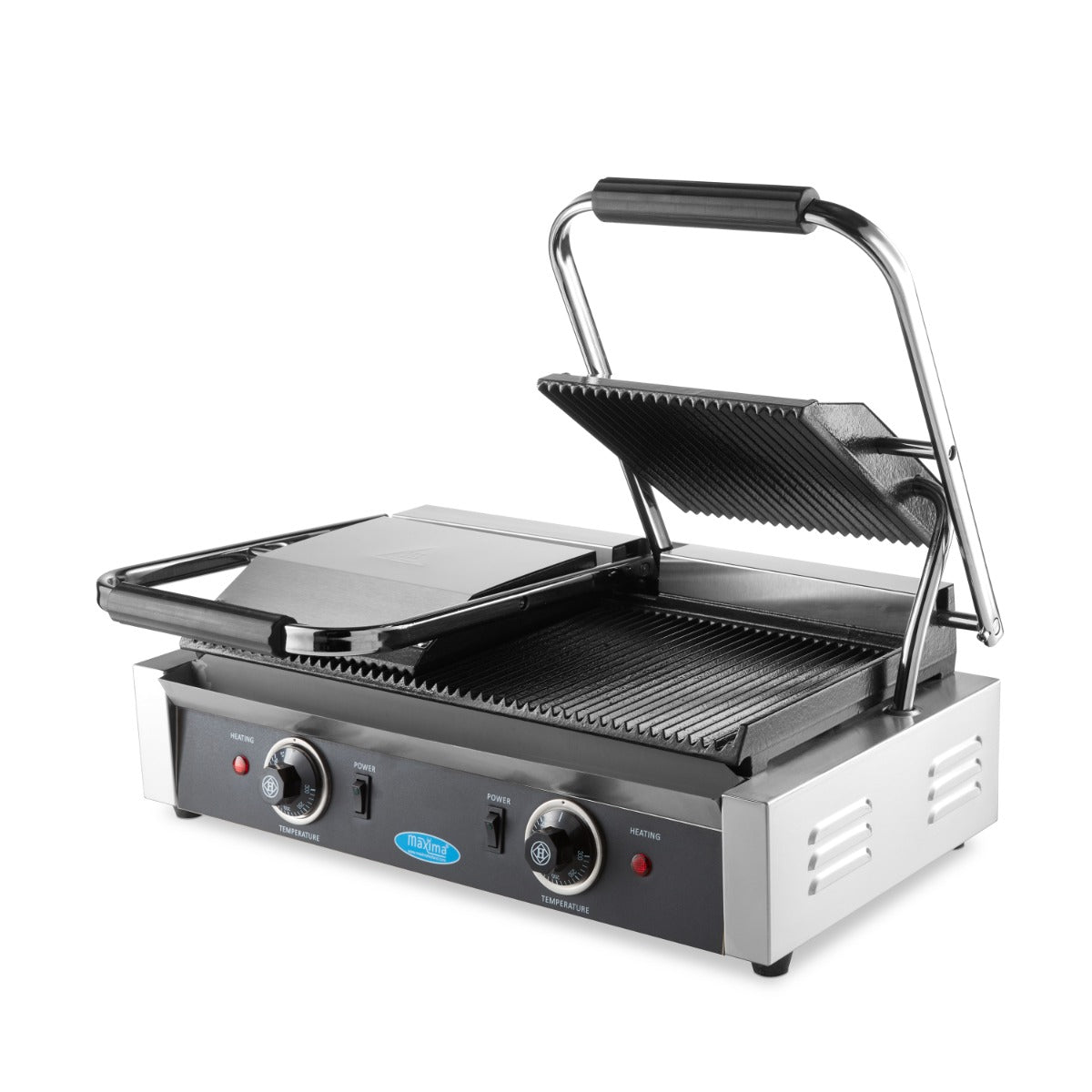 Kontaktgrill - Räfflad - Dubbel grillplatta - 2 x 22cm