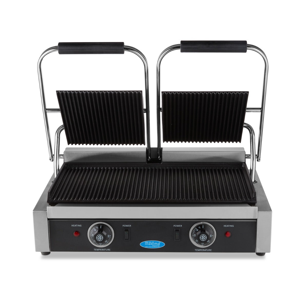 Kontaktgrill - Räfflad - Dubbel grillplatta - 2 x 22cm