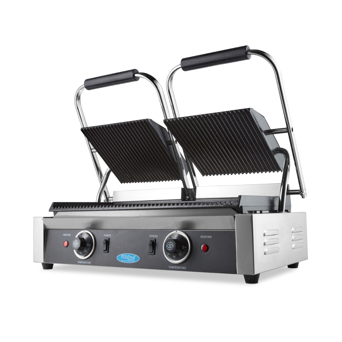 Kontaktgrill - Räfflad - Dubbel grillplatta - 2 x 22cm