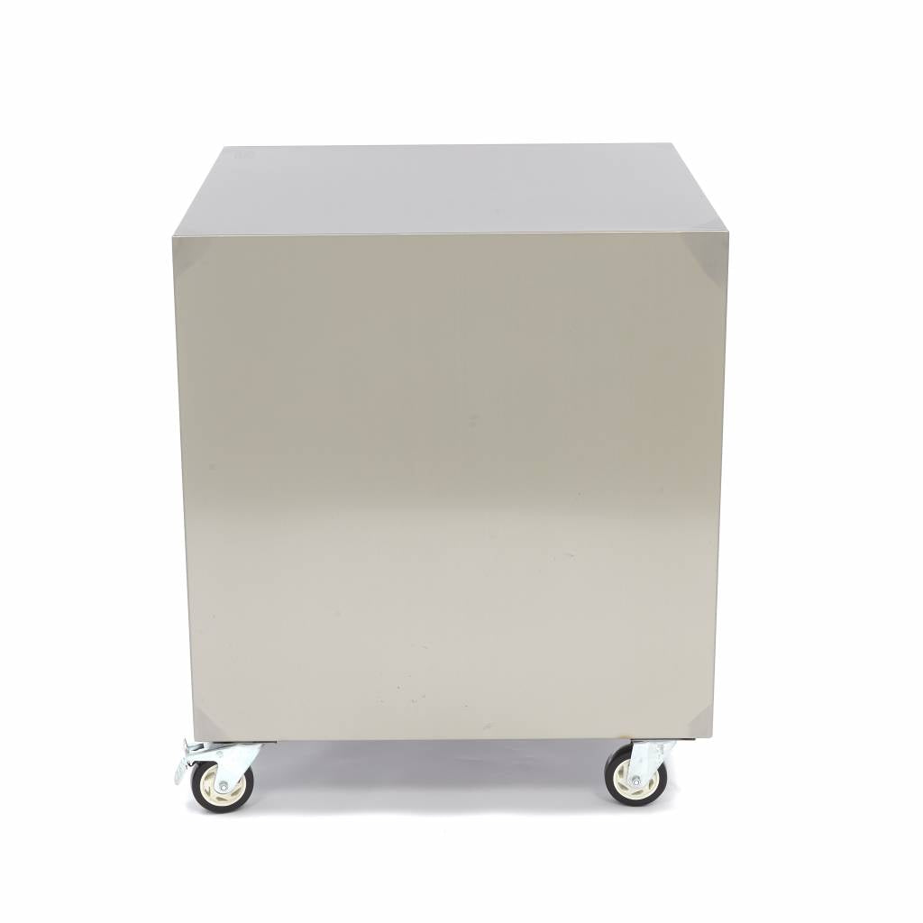 Maskinbord i rostfritt stål - 60 x 60 cm - 120 kg lastkapacitet - på hjul