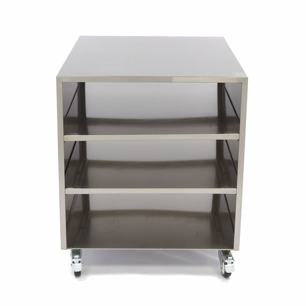 Maskinbord i rostfritt stål - 60 x 80 cm - 120 kg lastkapacitet - på hjul
