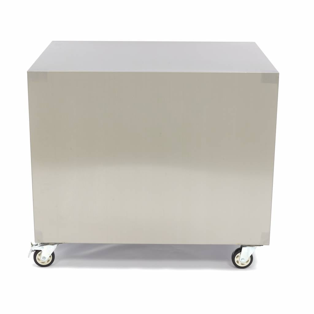 Maskinbord i rostfritt stål - 60 x 80 cm - 120 kg lastkapacitet - på hjul