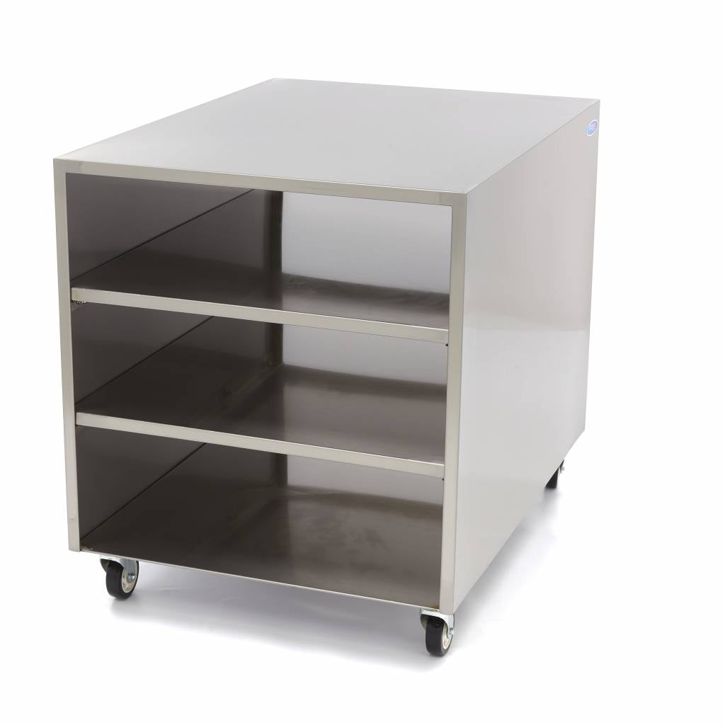 Maskinbord i rostfritt stål - 60 x 80 cm - 120 kg lastkapacitet - på hjul
