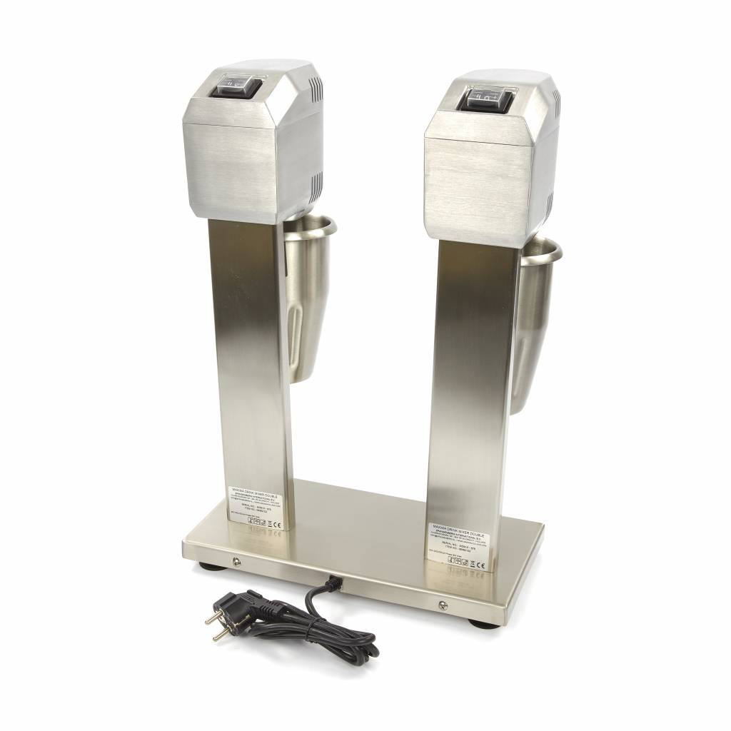 Milkshakemixer - 2 x 2L - 2 koppar - 2 hastigheter