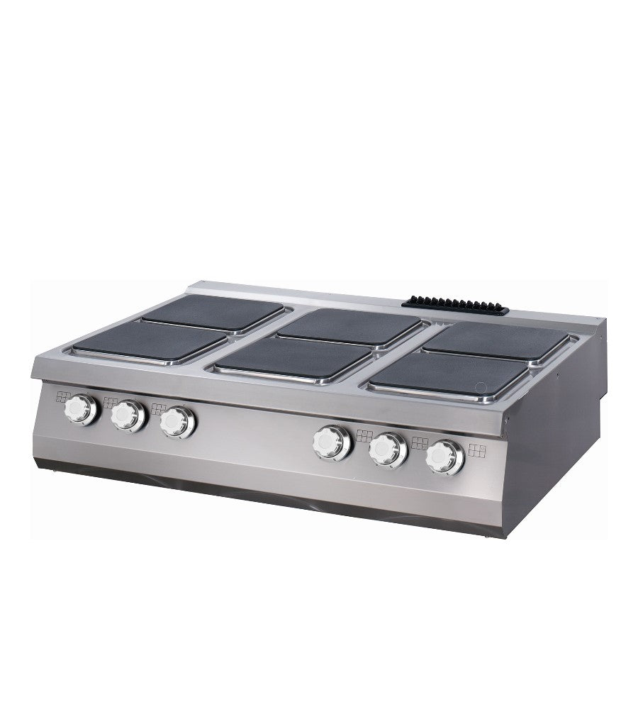 Premium spis - 6 brännare - Trippel enhet - 90 cm djup - Elektrisk