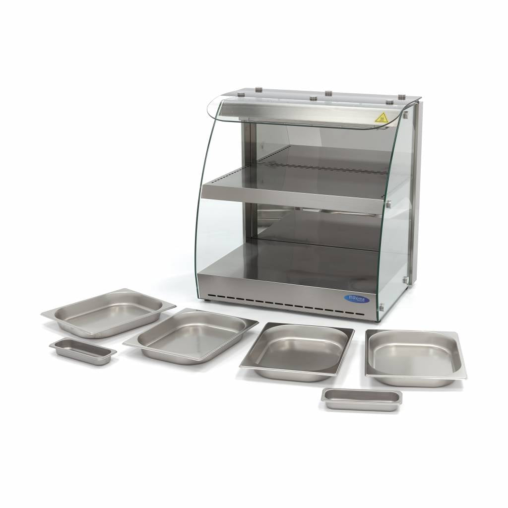 Värmeskåp - Värmedisplay - 63 cm - 2 hyllplan - Öppen - Passar 4 x 1/2 GN