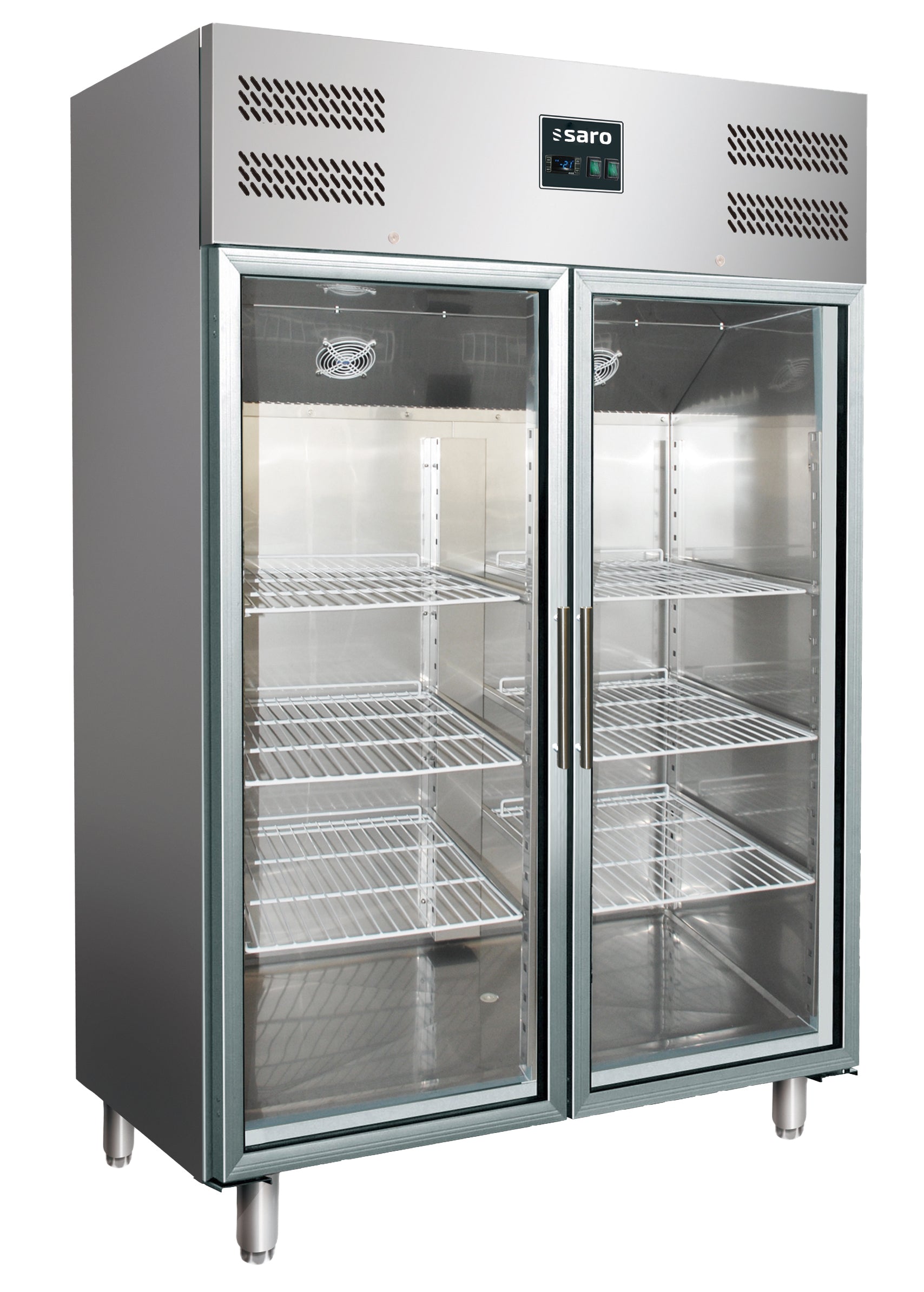 SARO Professionellt kylskåp med glasdörrar - 2/1 GN, modell GN 1200 TNG - 1173 liter