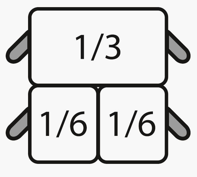 SARO E7/CPCEXF Pasta korgsats: 2 x 1/6 GN + 1 x 1/3 GN