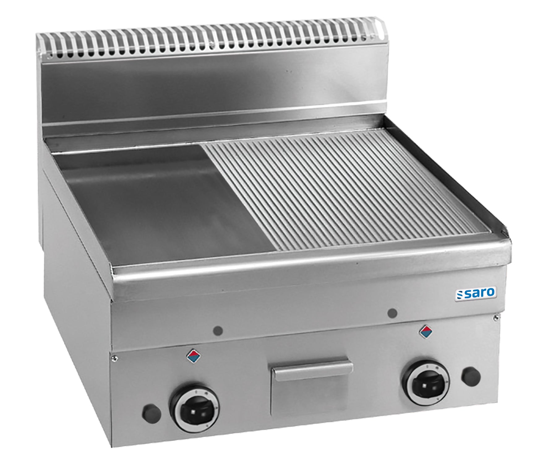 SARO Gasgrillplatta 1/2 Slät 1/2 Ribbad 1000x600 Modell GFT66LR