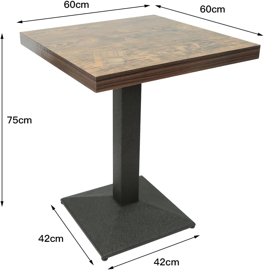 Cafébord - 60x60 cm - svart stomme - 2 st.