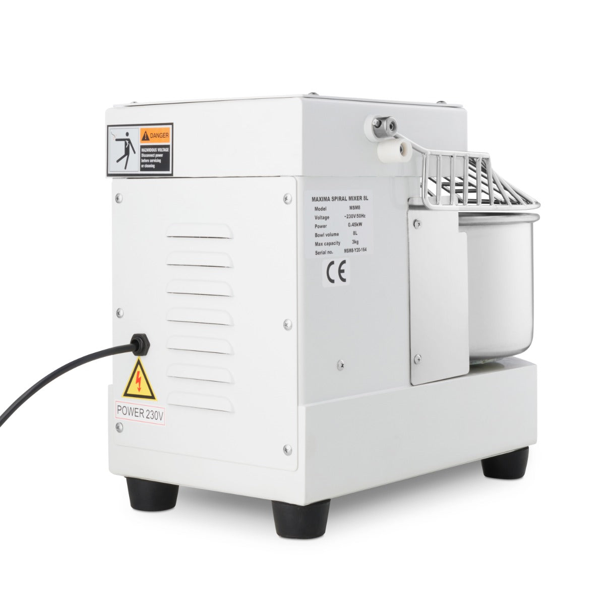 Djärmixer - 8 liter - 4,5 kg deg - Vit (I lager 3.10.2025) Förbeställ.