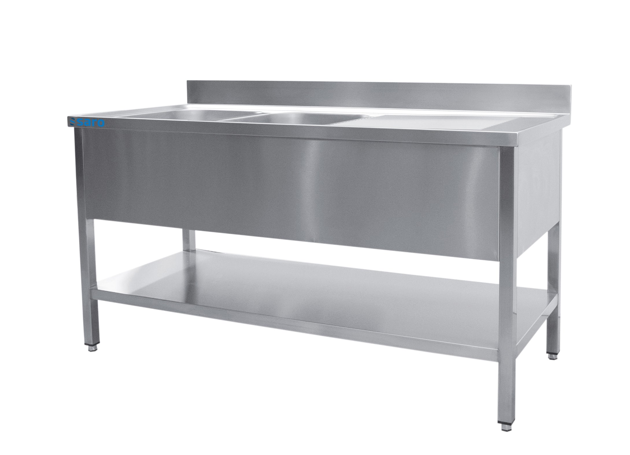 SARO Ståbord med 2 handfat, vänster - 700 mm djup, 1800 mm