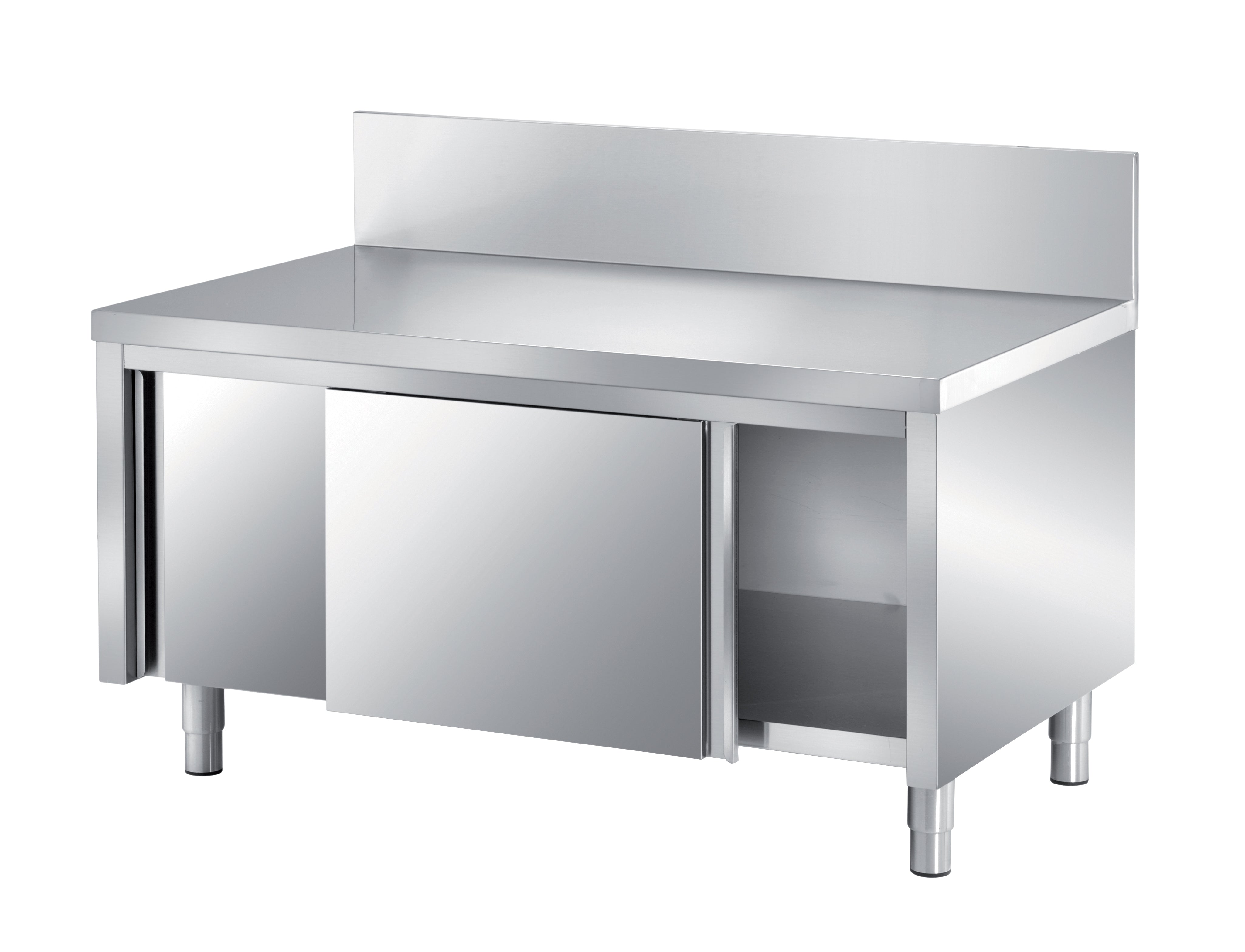 SARO Maskinskåp med bakkant och skjutdörrar 1500x700x750 AISI 430