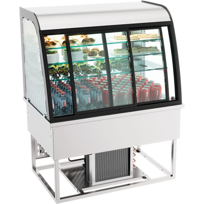 INBYGGD KYLD DISPLAYFODRAL 140L SKIDDÖRRAR