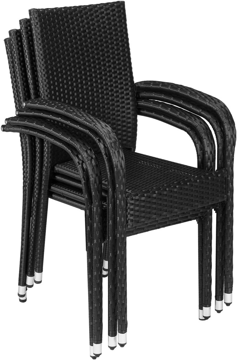 Bistrostolar - Svart - Polyrattan - 4 st (finns i flera färger)