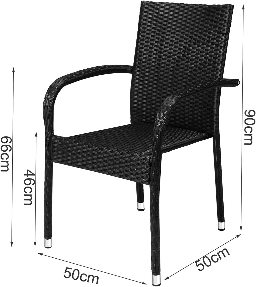 Bistrostolar - Svart - Polyrattan - 4 st (finns i flera färger)
