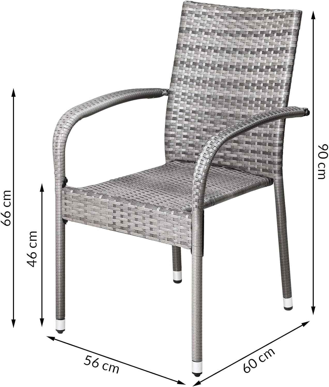 Bistrostolar - Svart - Polyrattan - 4 st (finns i flera färger)