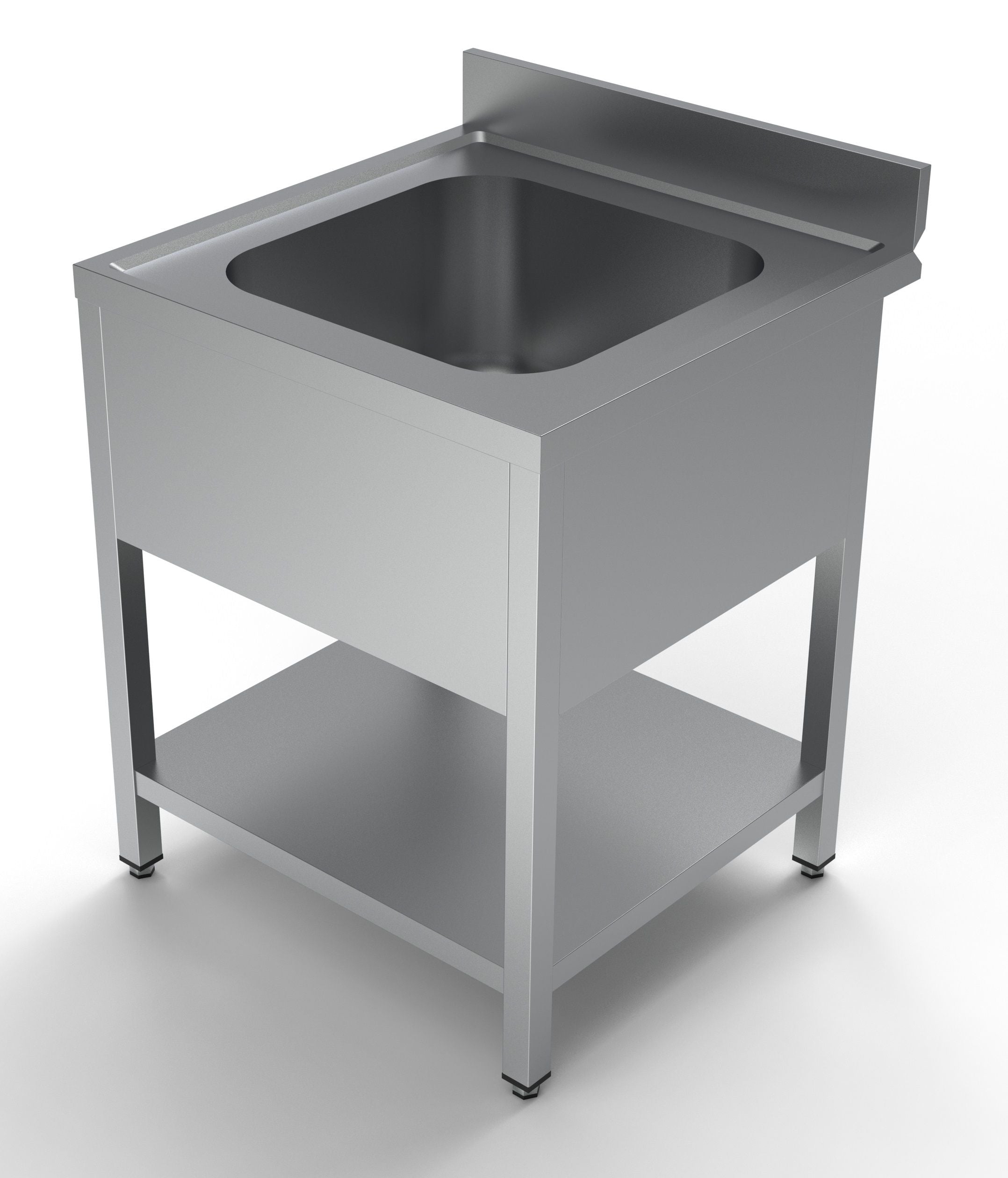 Stålbord med handfat 70 djupt cm x 60 bred cm