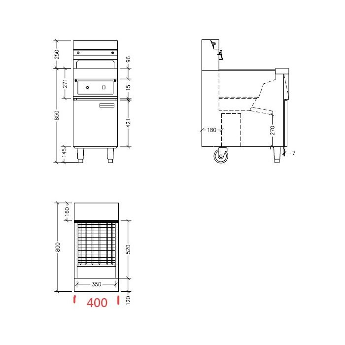 Fritös - Elektrisk - 1 X 12,5 liter - Med underbord
