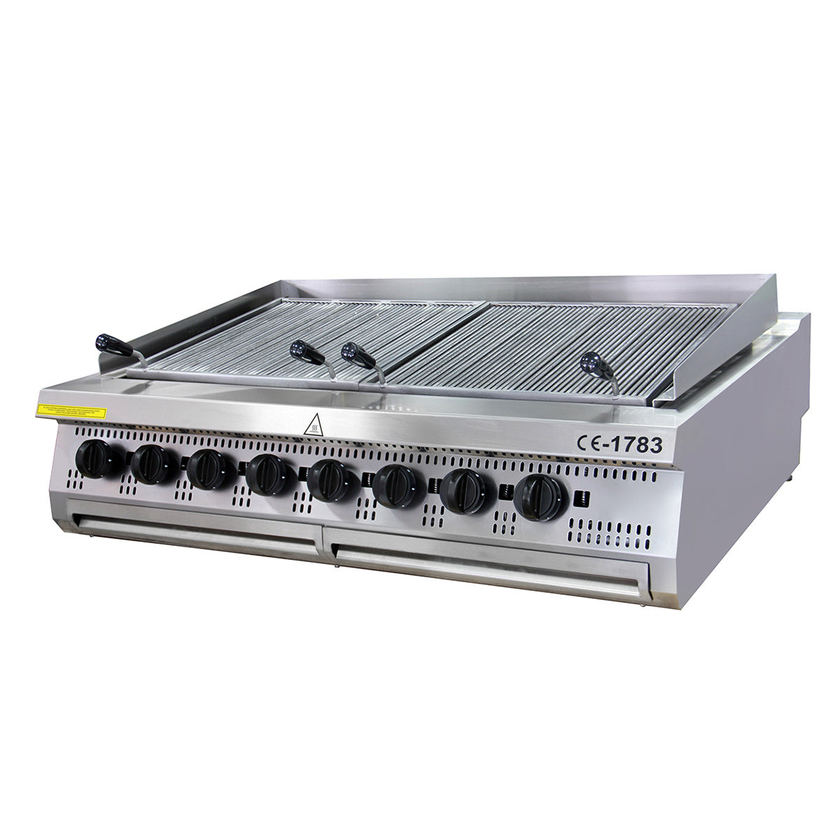 Premium Chargrill - 8 zoner - Trippel enhet - 90 cm djup - Gas