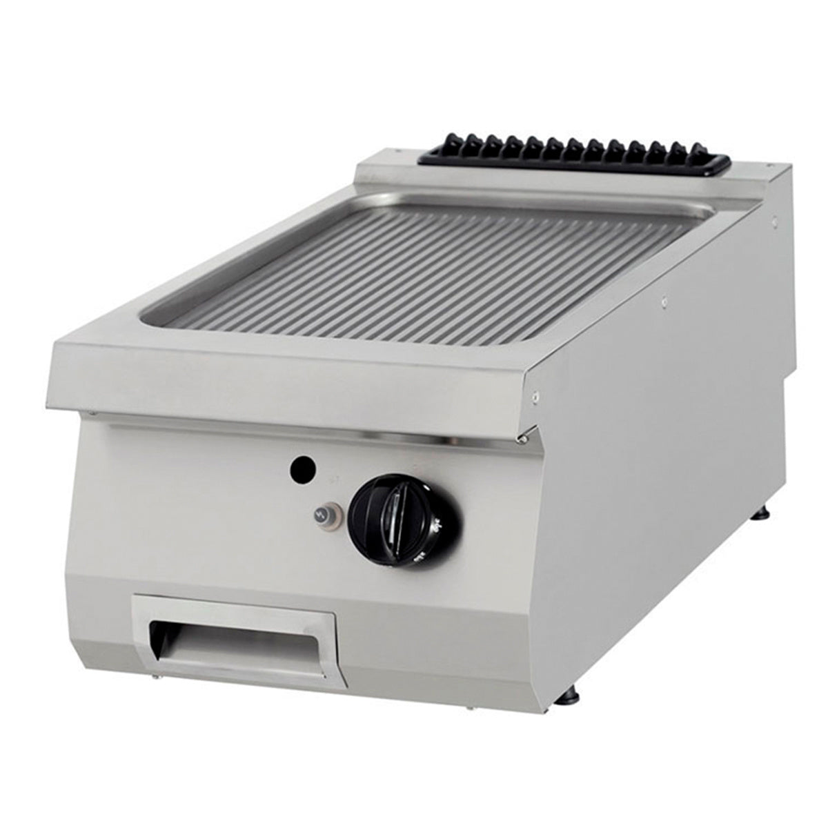Premium grill - Räfflade krom - Enkel enhet - 90 cm djup - Gas