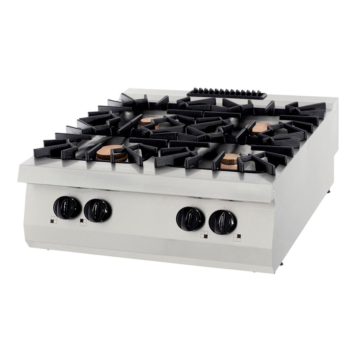 Premium spis - 4 brännare - Dubbel enhet - 90 cm djup - 40 kW - Gas