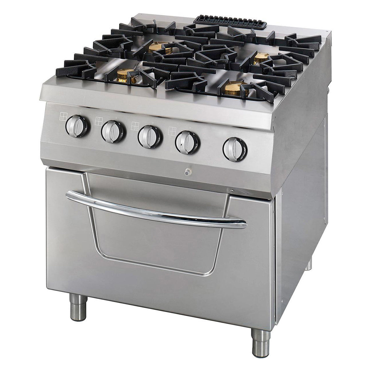 Premium spis - 4 brännare - Dubbel enhet - 90 cm djup - Gas inklusive elektrisk ugn