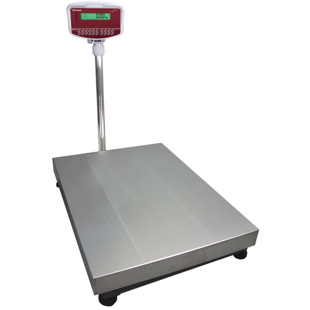 Elektronisk våg i rostfritt stål med pelare, 150 kg x 10 g