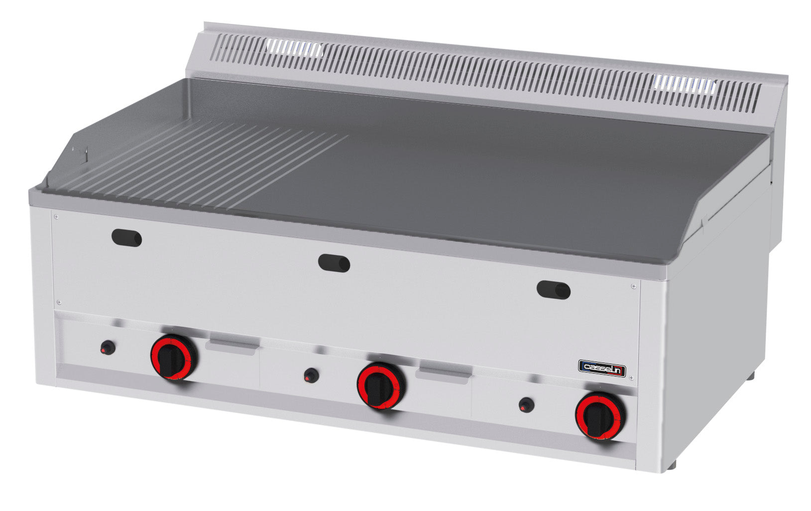 Gasgrillplatta Rillet, slät gjutjärn 99