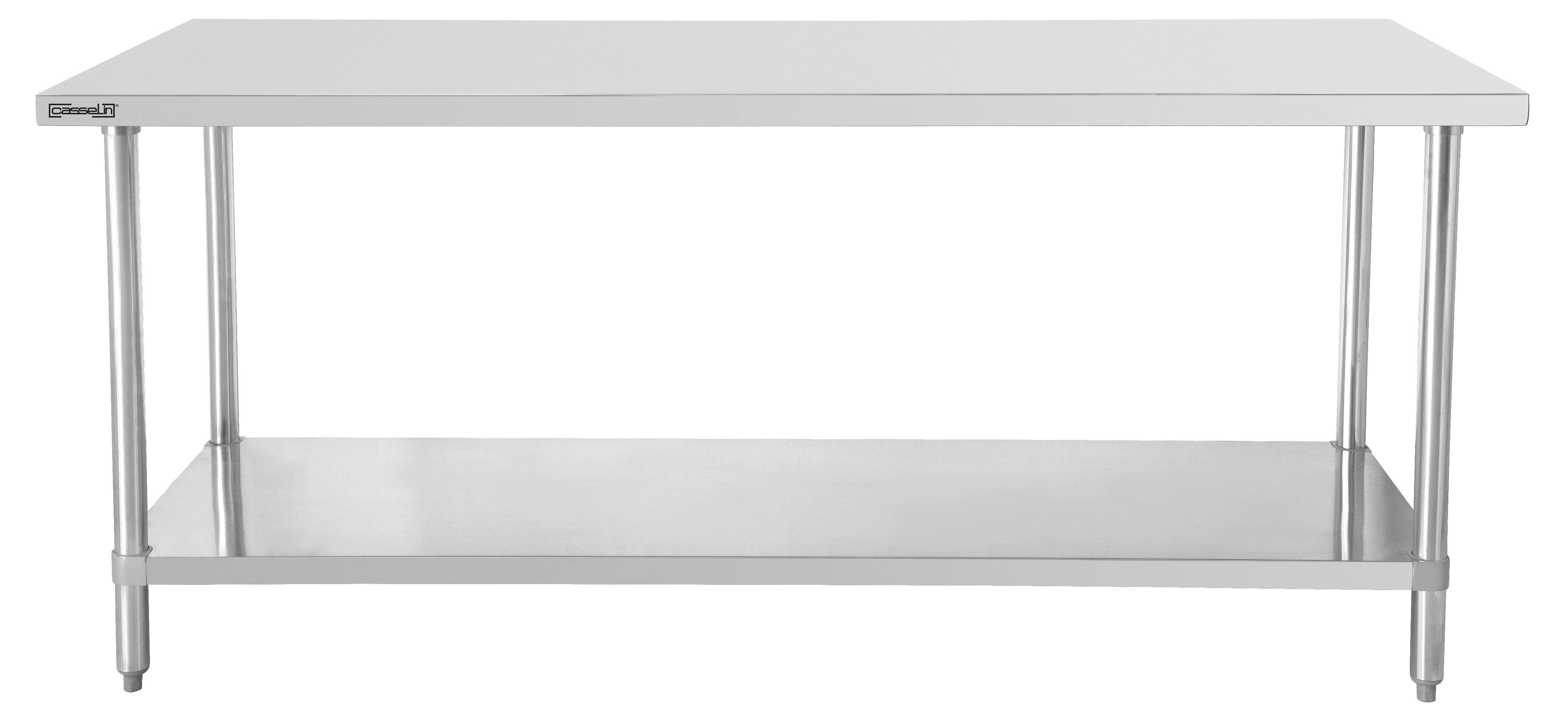Arbetsbord i rostfritt stål 600 med hylla 1000 mm