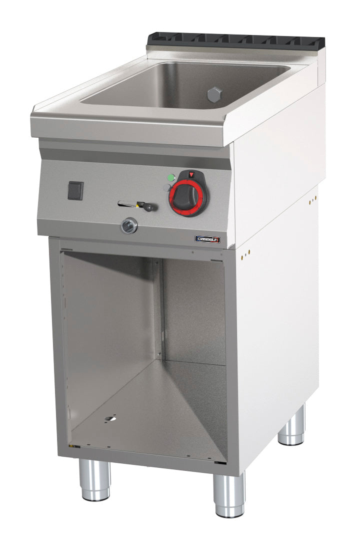 Bain-marie GN 1/1 200 mm med avloppskran med öppet skåp 40