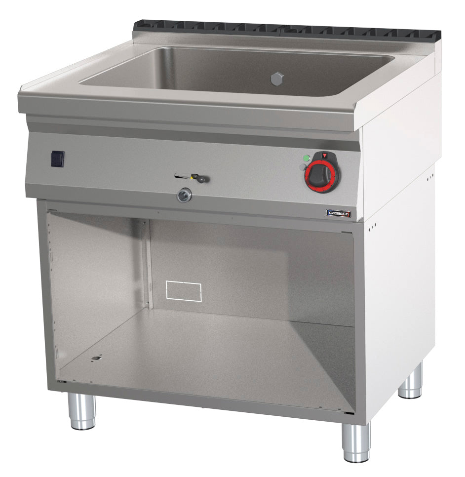 Bain-marie GN 2/1 200 mm med avloppskran med öppet skåp 80