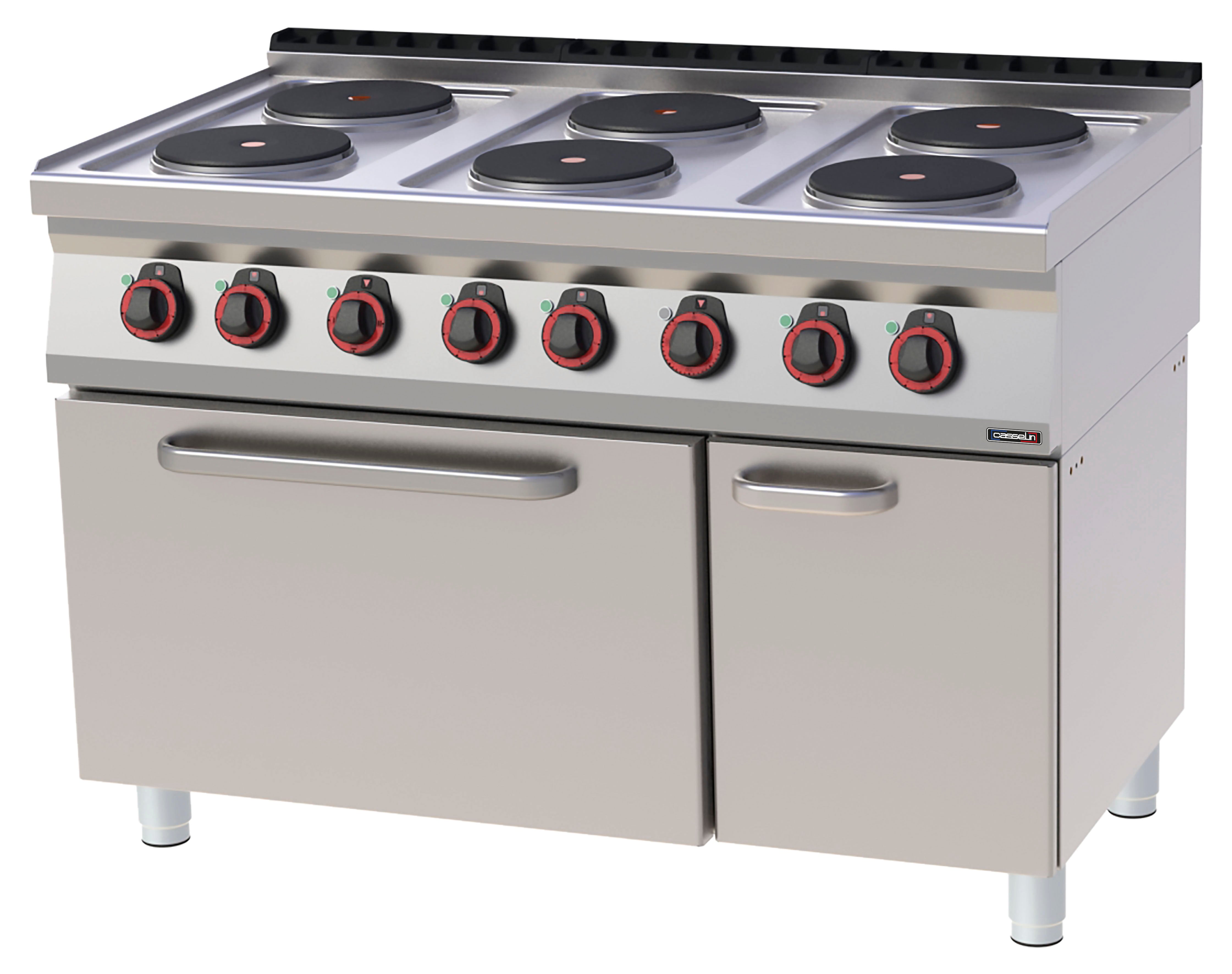 Elektrisk 6-hålskombi med statisk elektrisk ugn GN 2/1 120