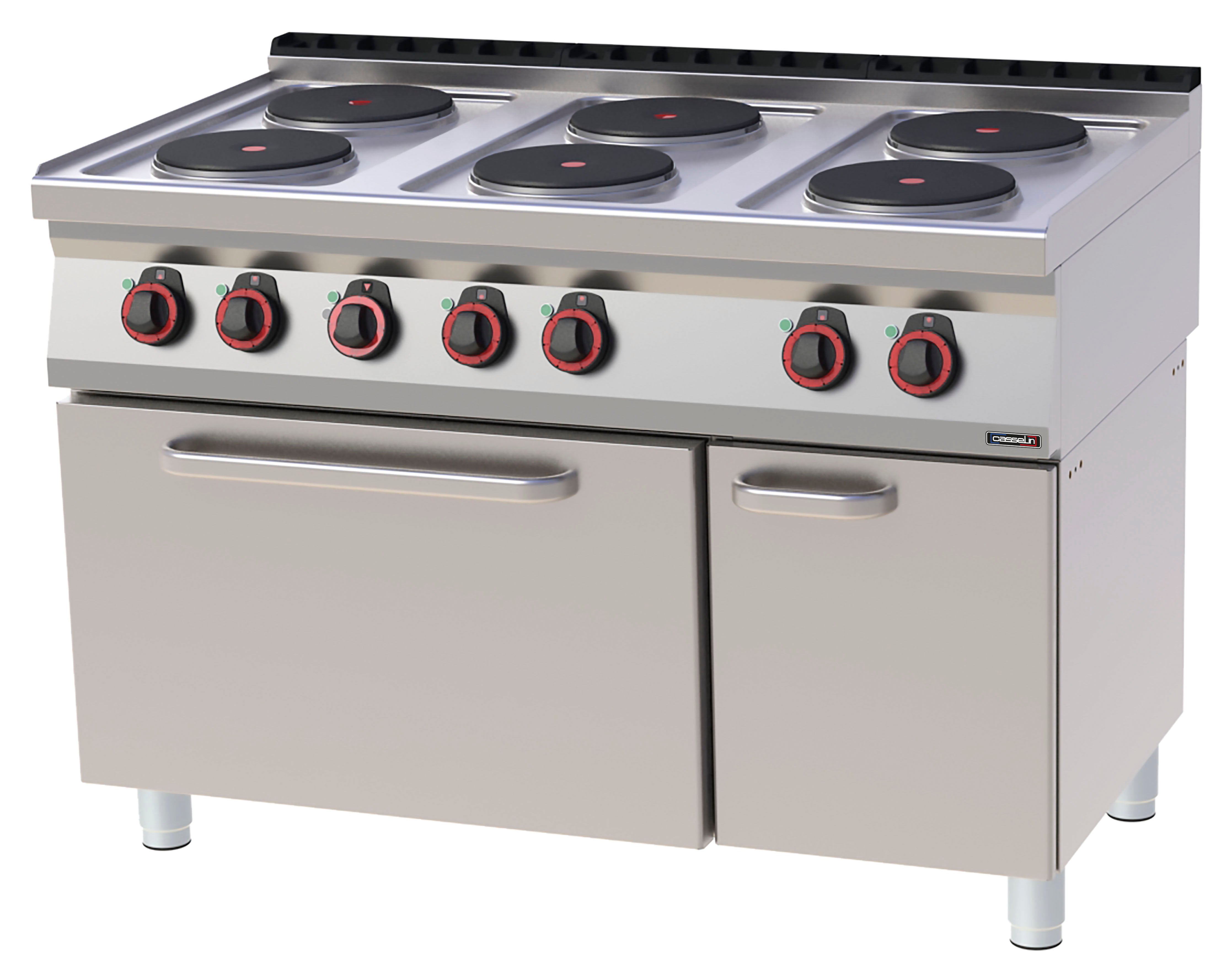Elektrisk 6-brännare spis med ventilationsugn GN 1/1 120