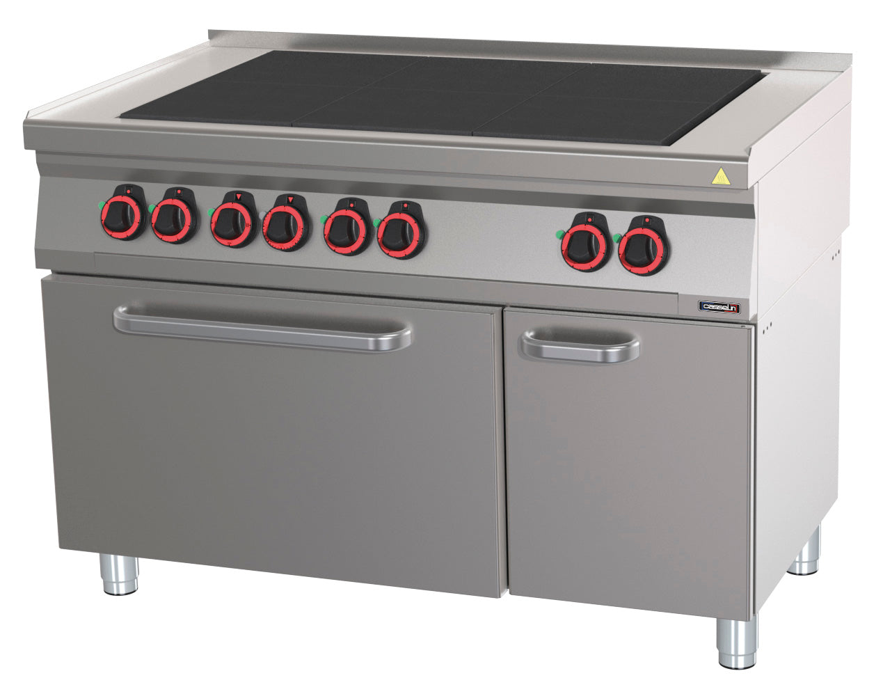 Elektrisk 6-plattors spis med statisk elektrisk ugn GN 2/1 120