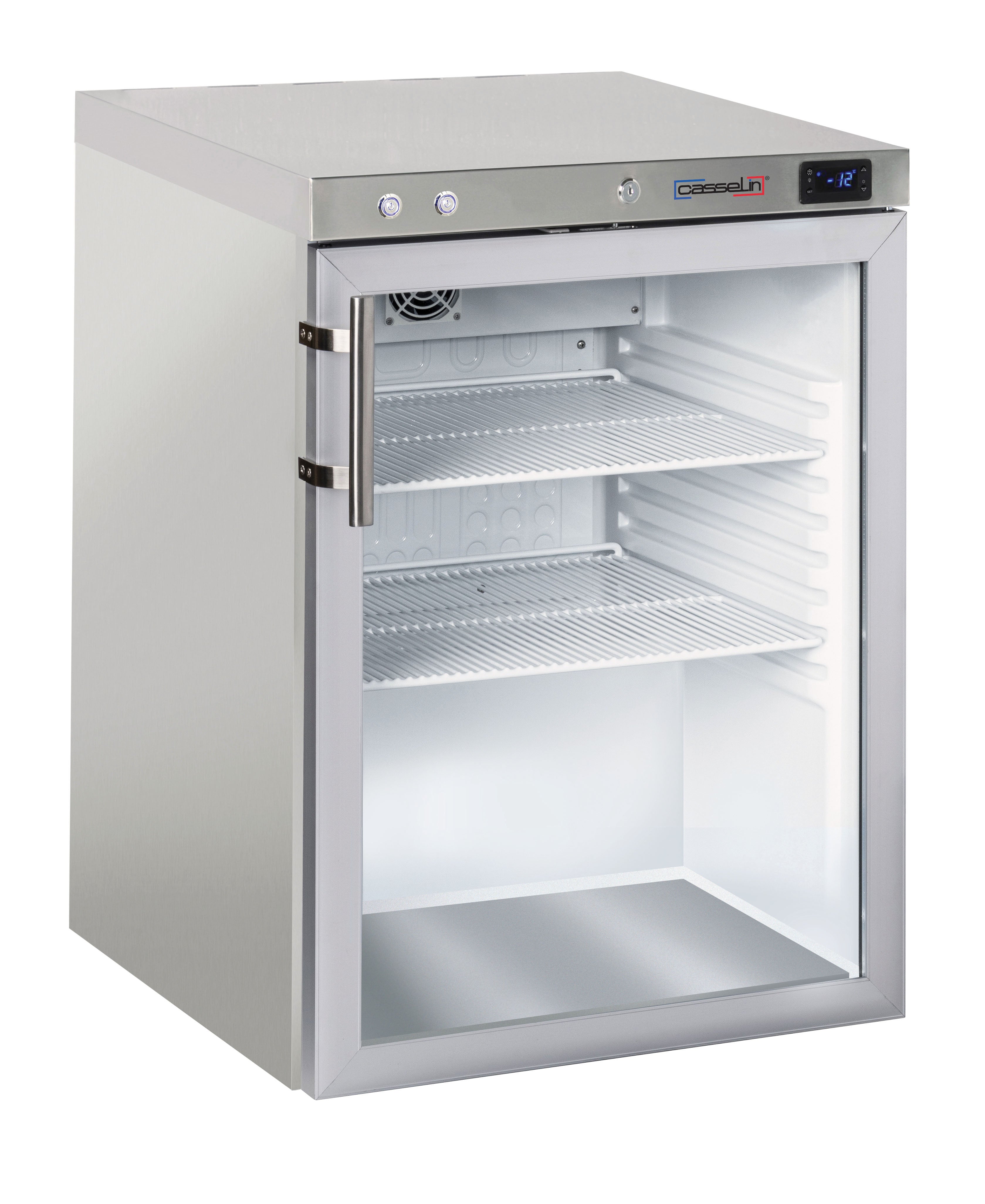 Frisörskåp med glasdör, 140 L, stål