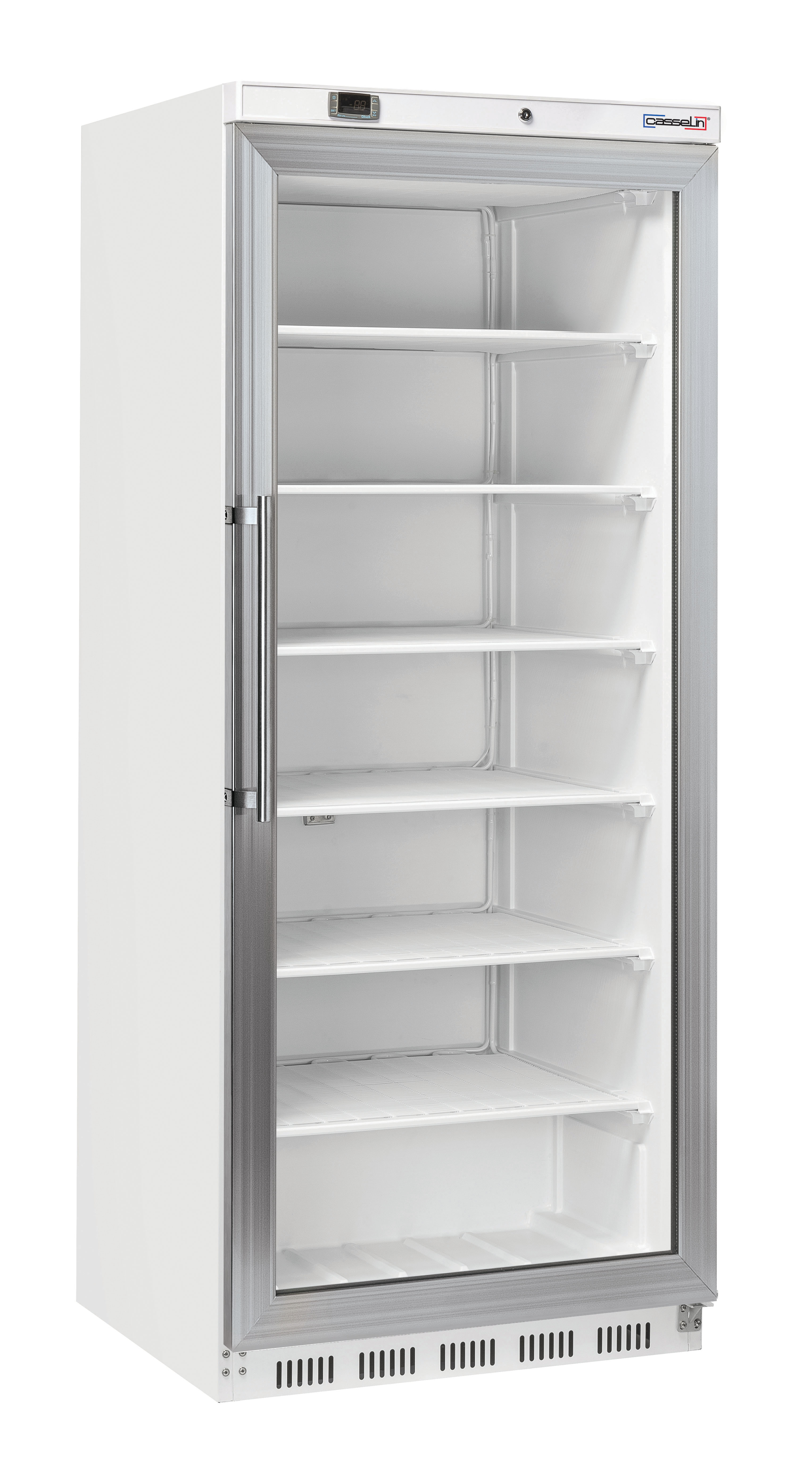 Frisör med glasdör, vertikal, 600 L, vit