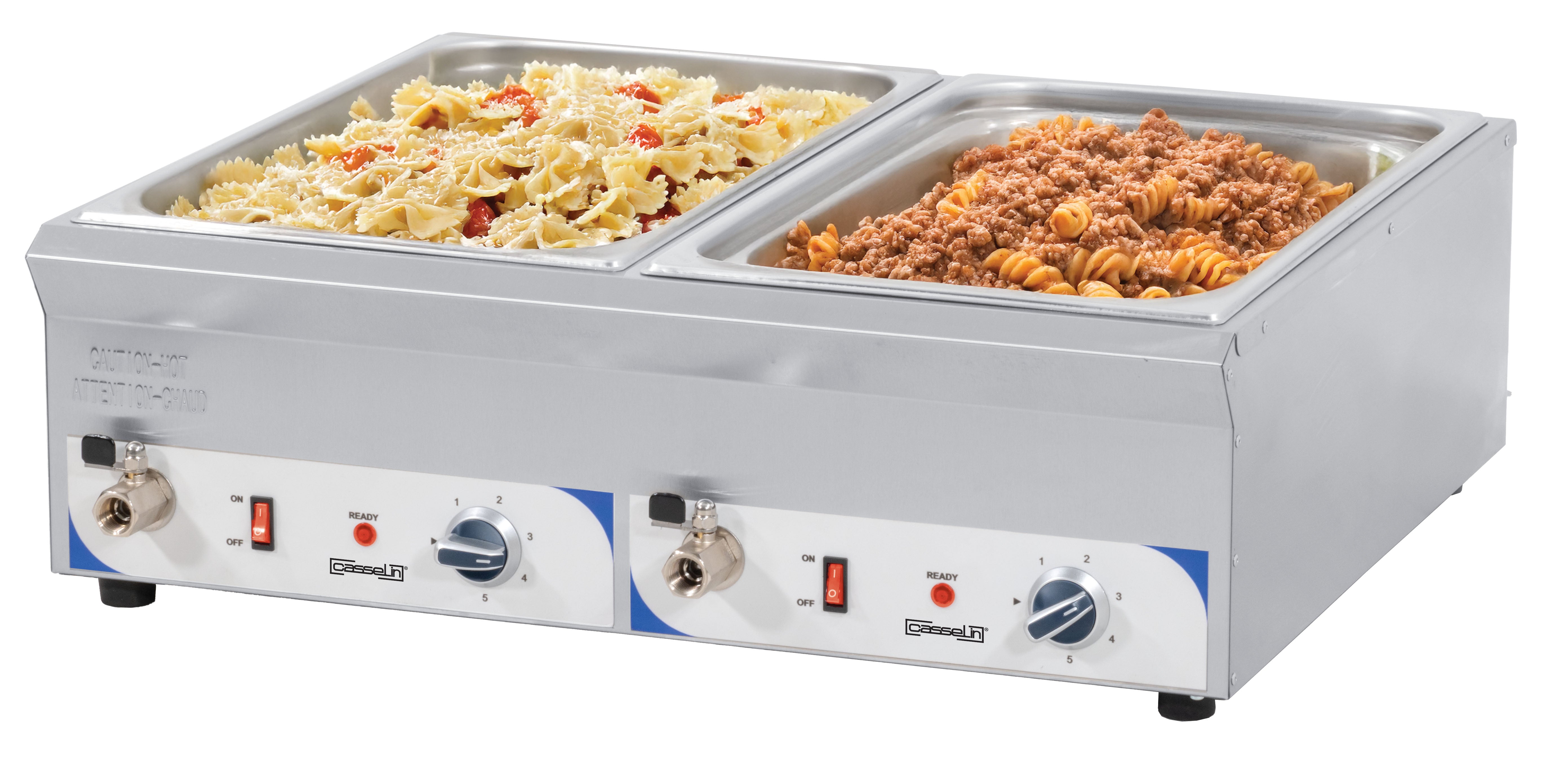 Dubbel bain-marie med avloppskran GN 1/1 - 100 mm