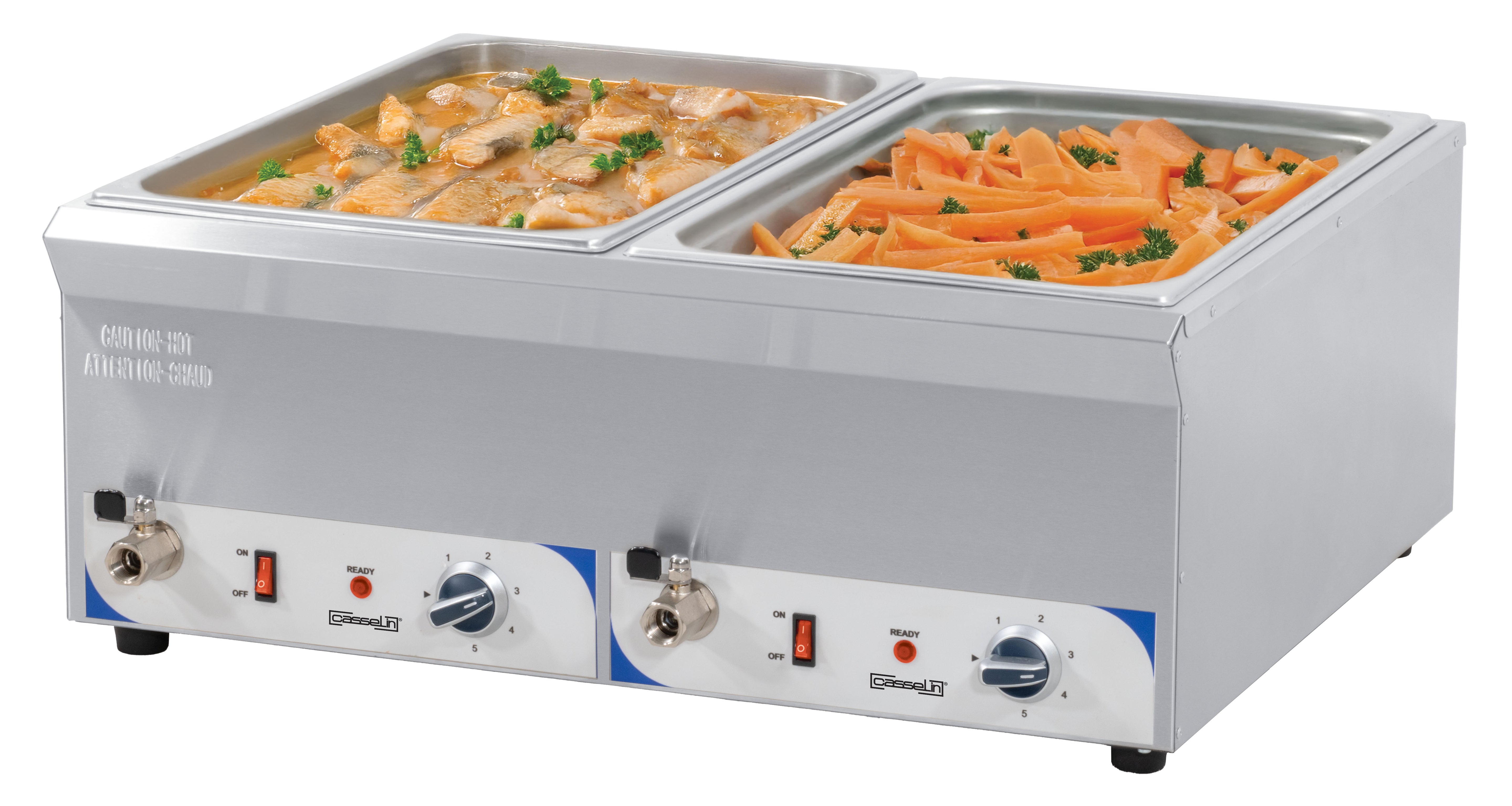 Dubbel bain-marie med avloppskran GN 1/1 - 150 mm