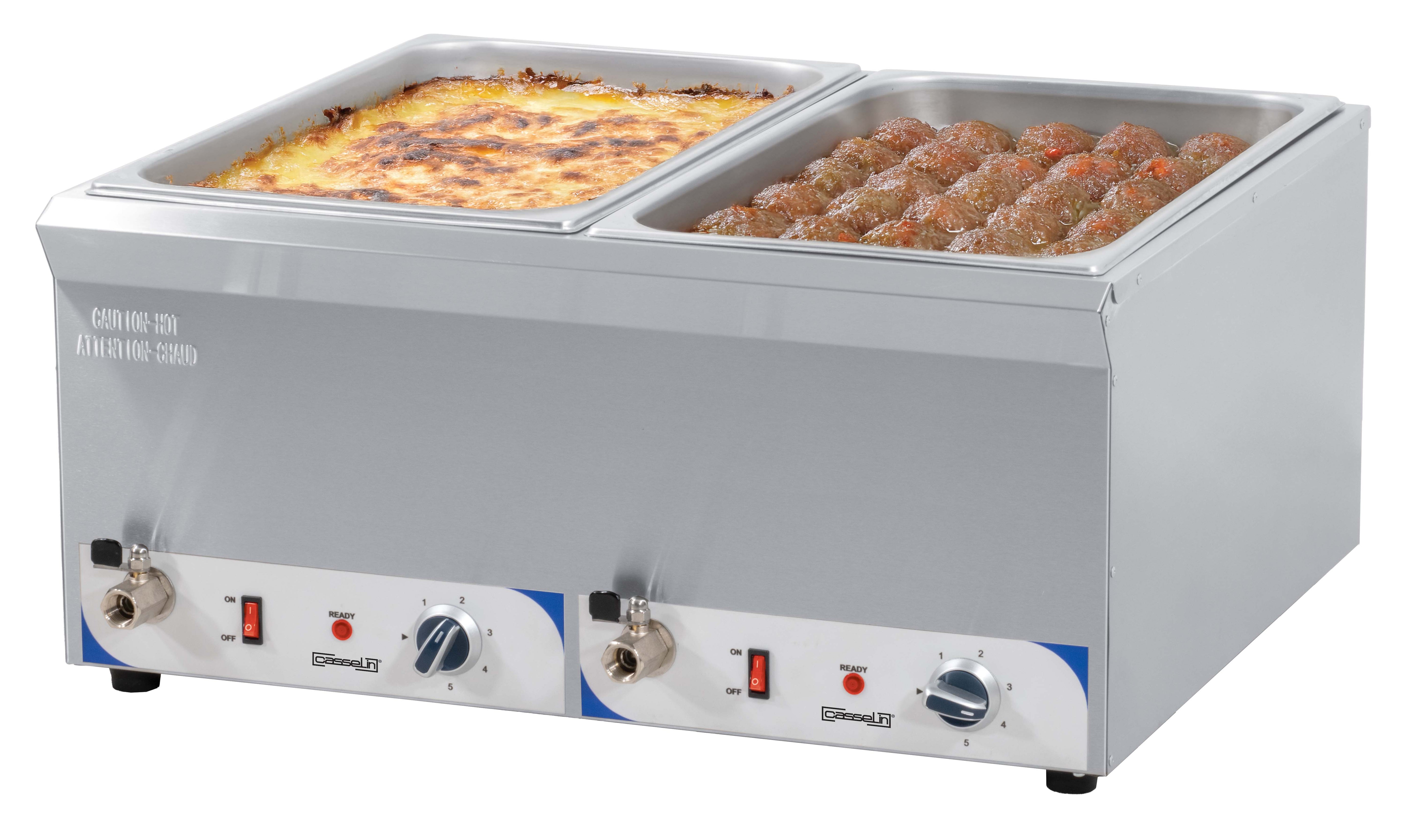 Dubbel bain-marie med avloppskran GN 1/1 - 200 mm