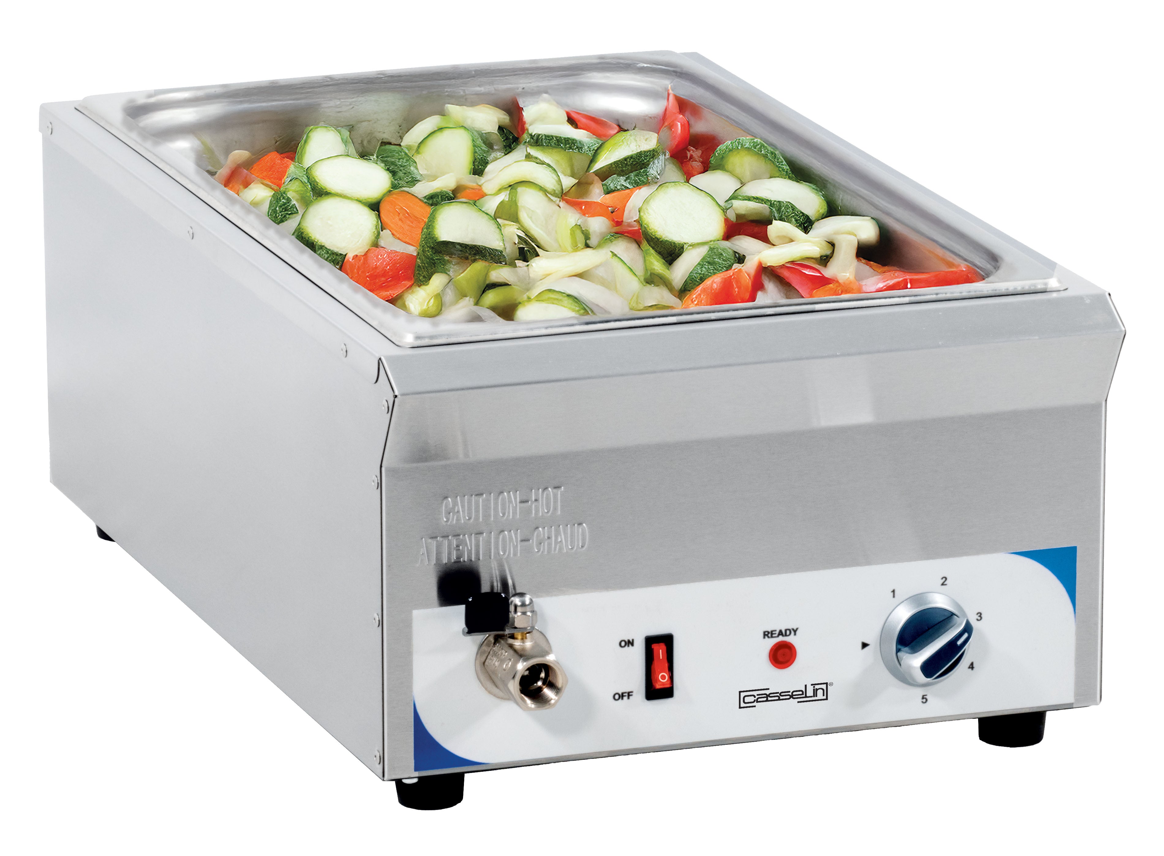 Bain-marie med avloppshane GN 1/1 - 100 mm