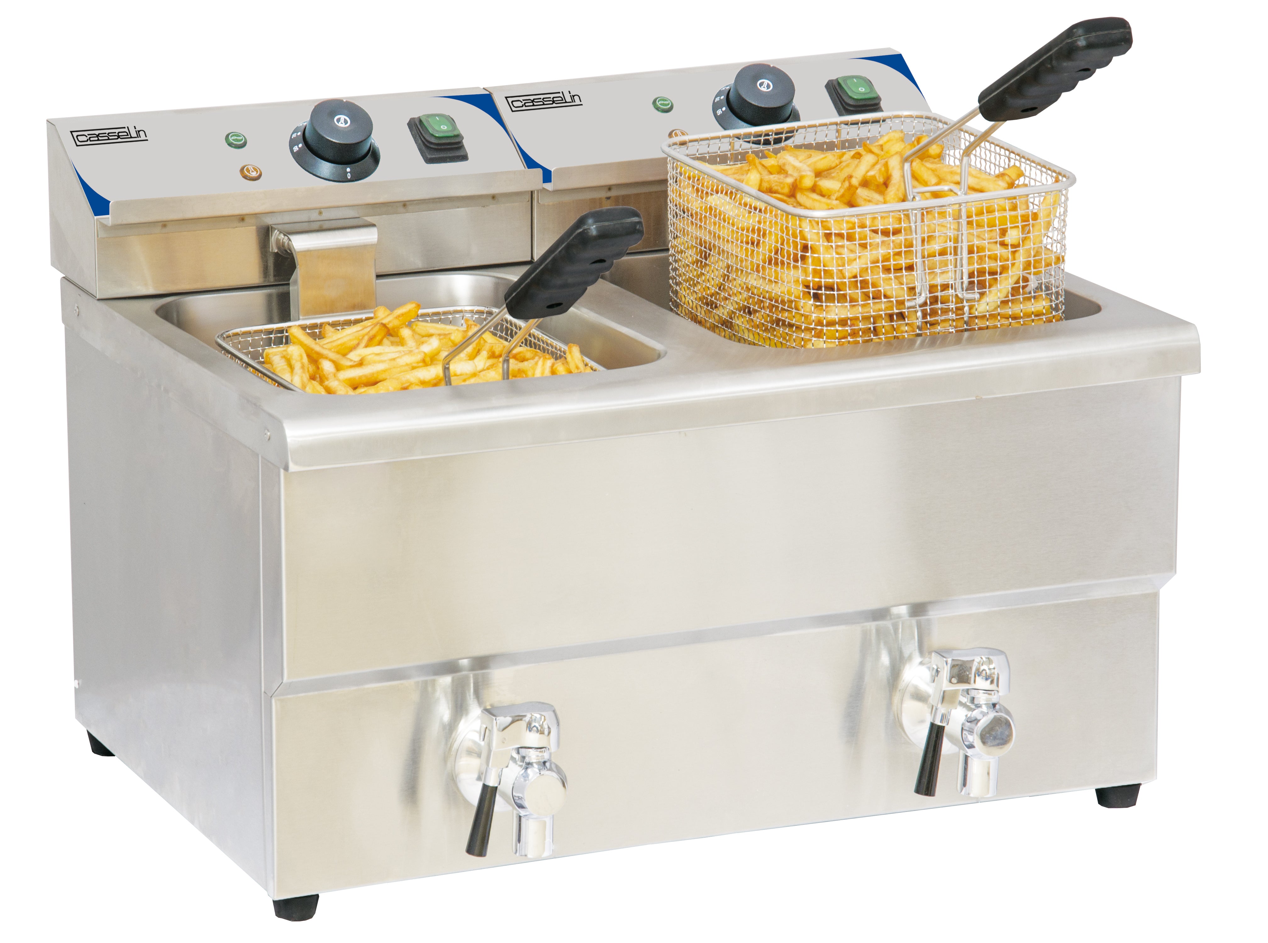 Elektrisk fritös med avloppskran 2 x 8 liter