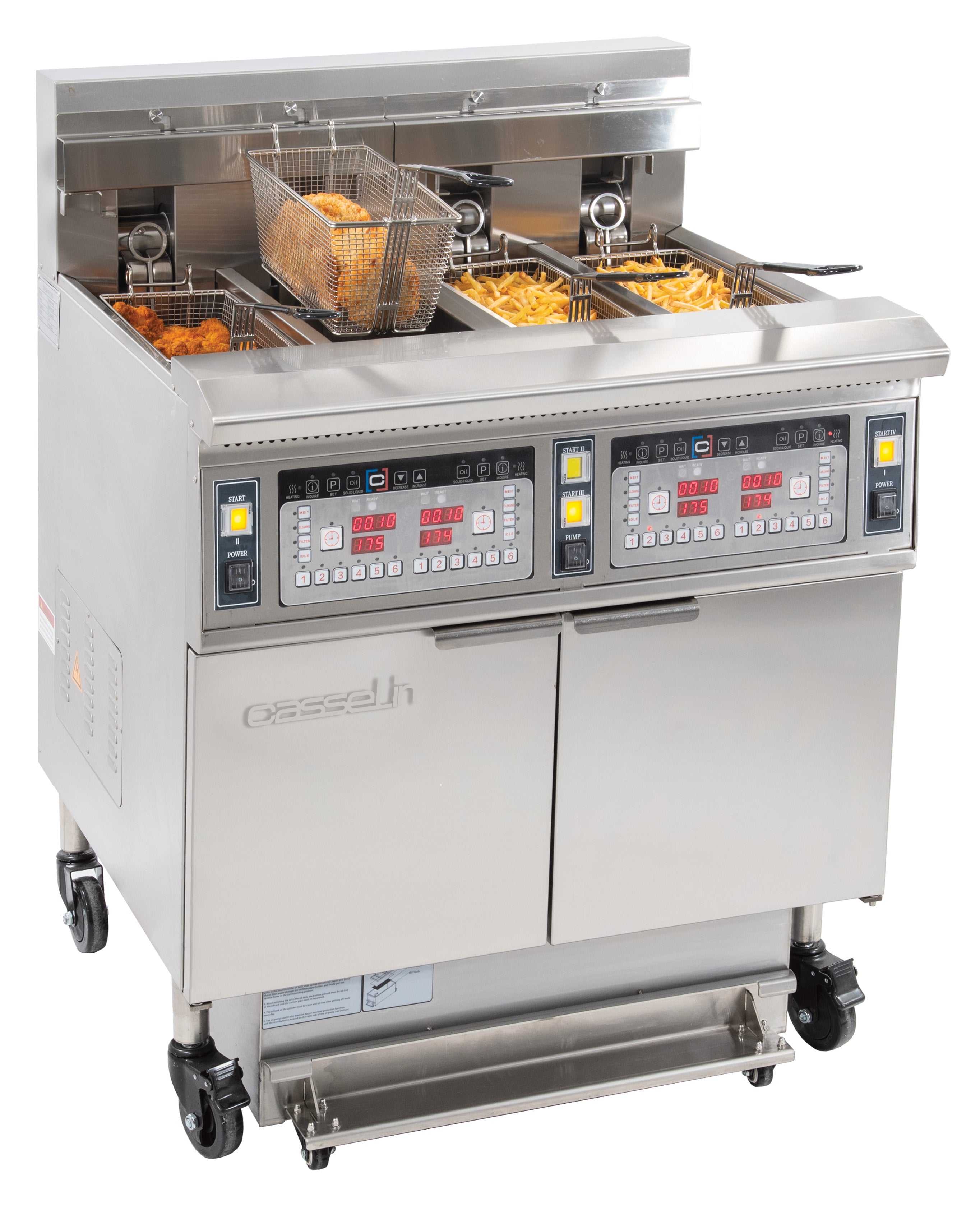Elektrisk fritös med filtrering 4 x 12 liter 17+17kW