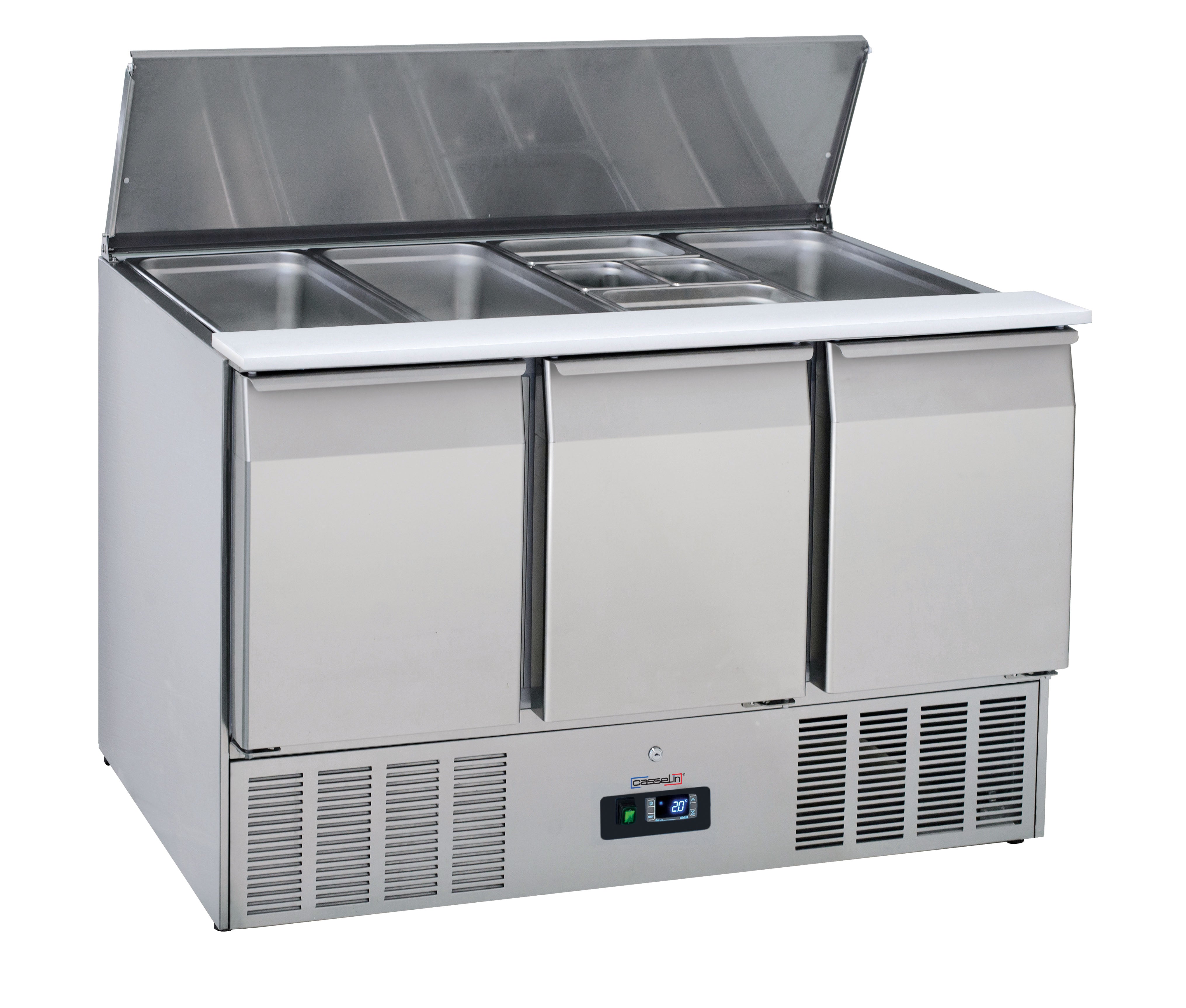 Saladette för förberedning, 3 dörrar, GN 1/1