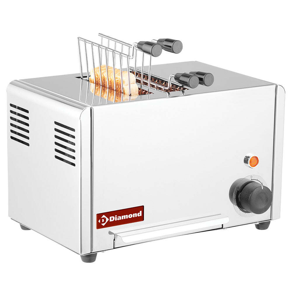 Elektrisk brödrost (croque-monsieur), 2 tång - Rostfritt stål.