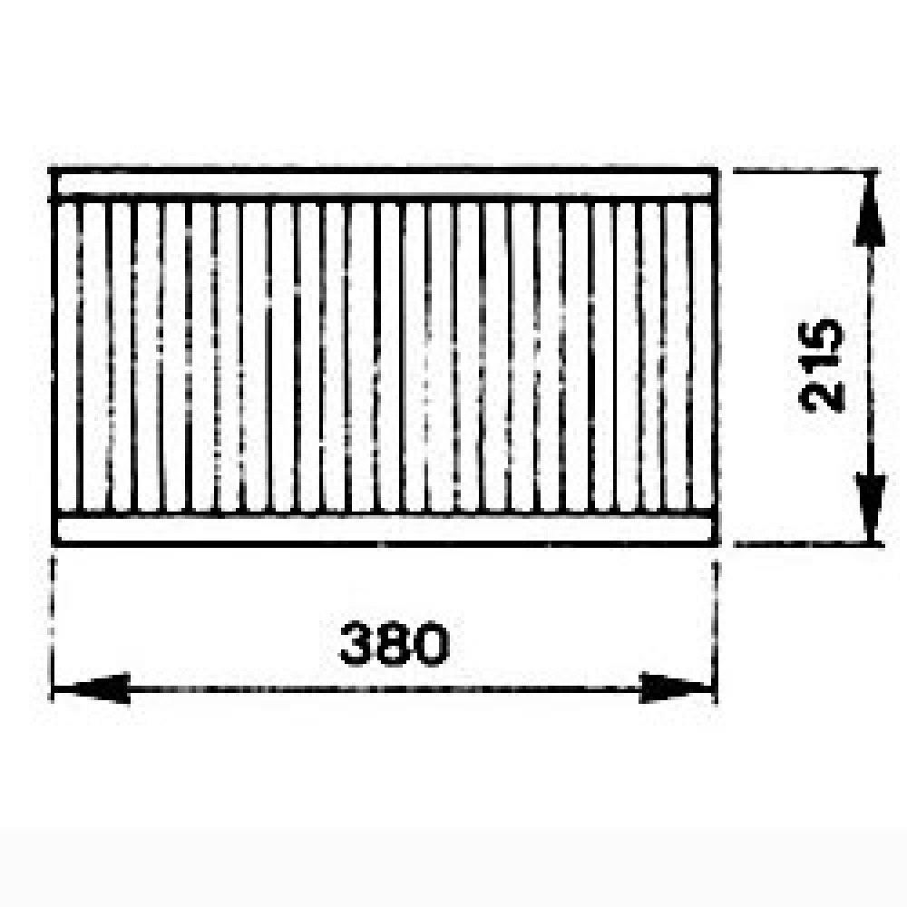 1/2 grill, mått 380x215 mm 