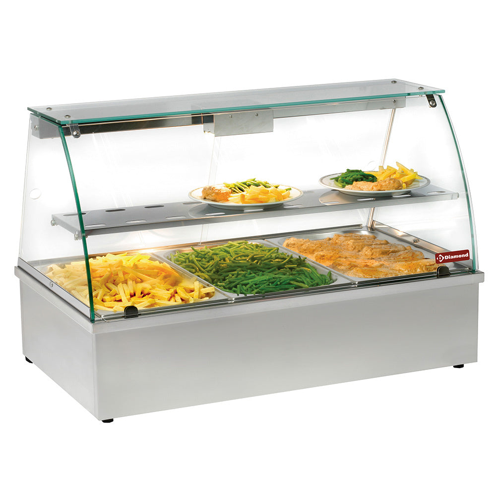 Varmvitrinskåp, bain-marie 3 GN 1/1, panorama