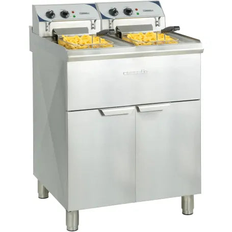 Fritös - 2 x 10 liter - 2 x 9000 watt - Med underbord 