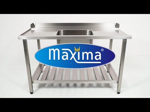 Diskmaskinsbord - 120 x 75 cm - vänster - med diskho och bakplatta - inklusive förvaringshylla